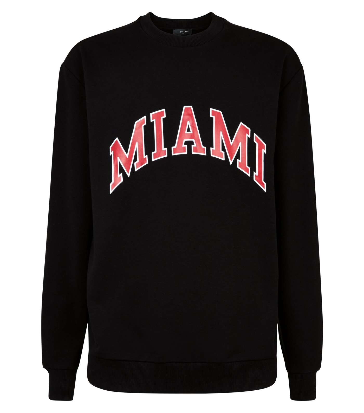 Black Miami Slogan Crew Sweatshirt Image 4