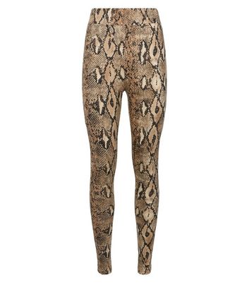 Brown Snake Print Soft Touch Leggings 