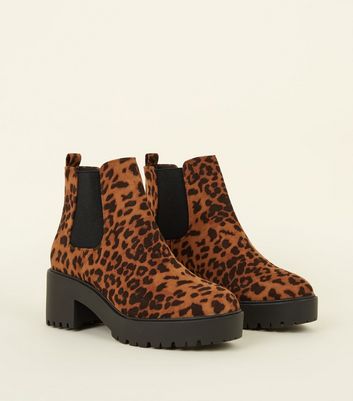 new look leopard print ankle boots