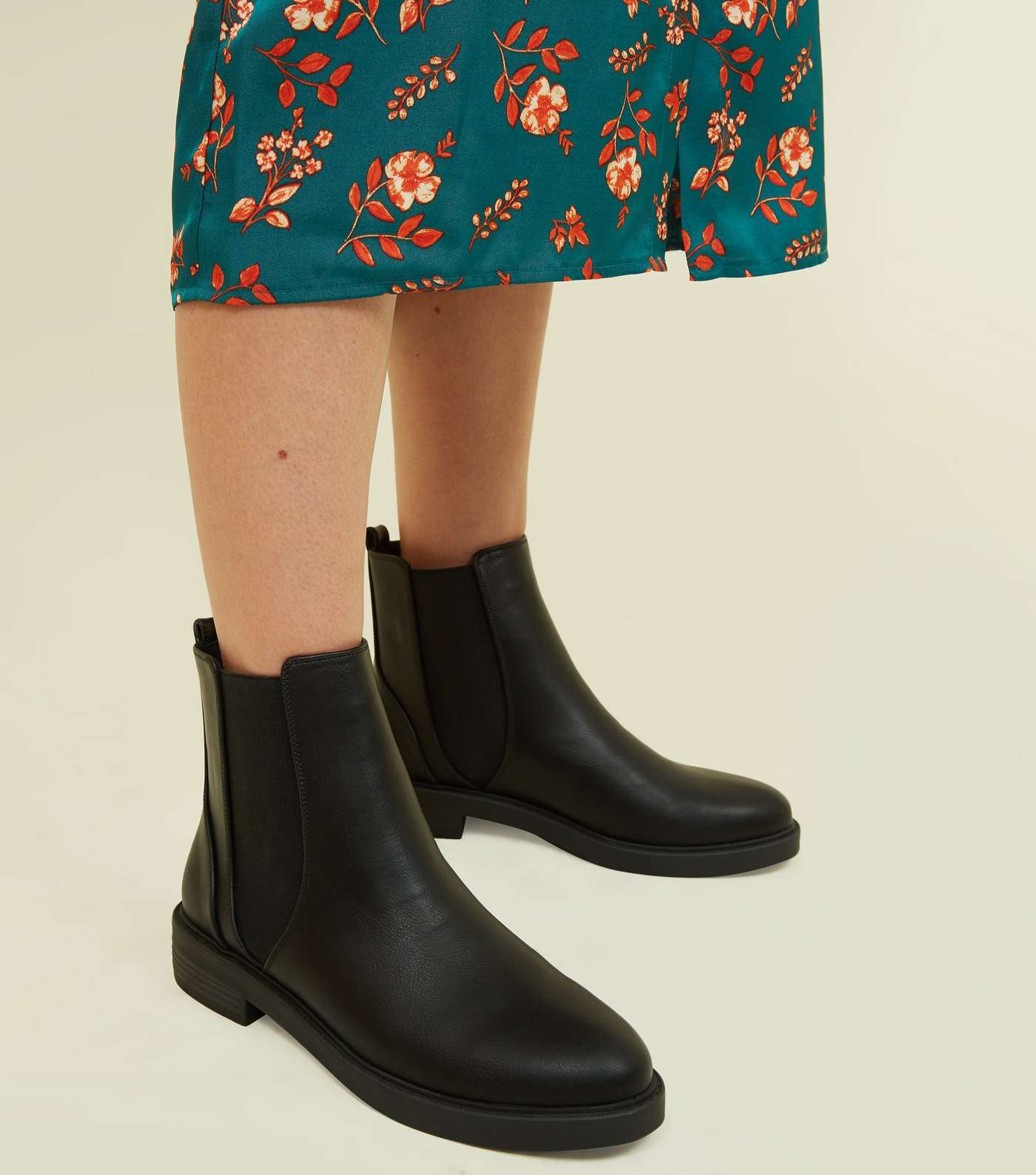 Black Leather-Look Chelsea Boots  Image 2