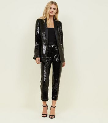 ladies black sequin jacket