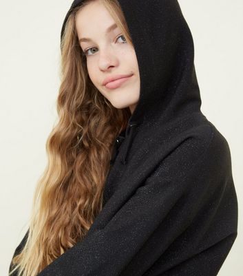 beautiful girl in black hoodie