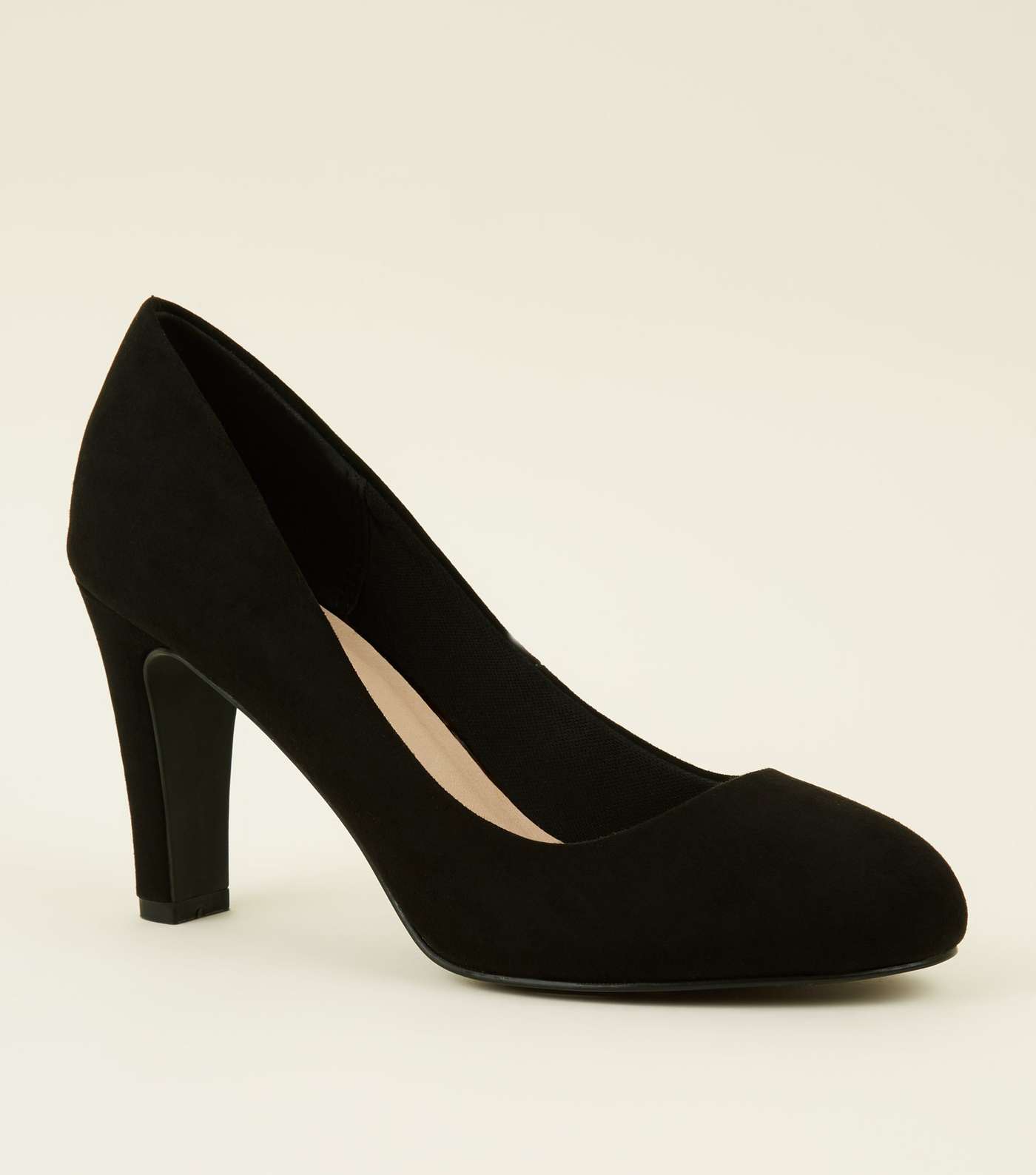 Black Comfort Flex Suedette Court Shoes