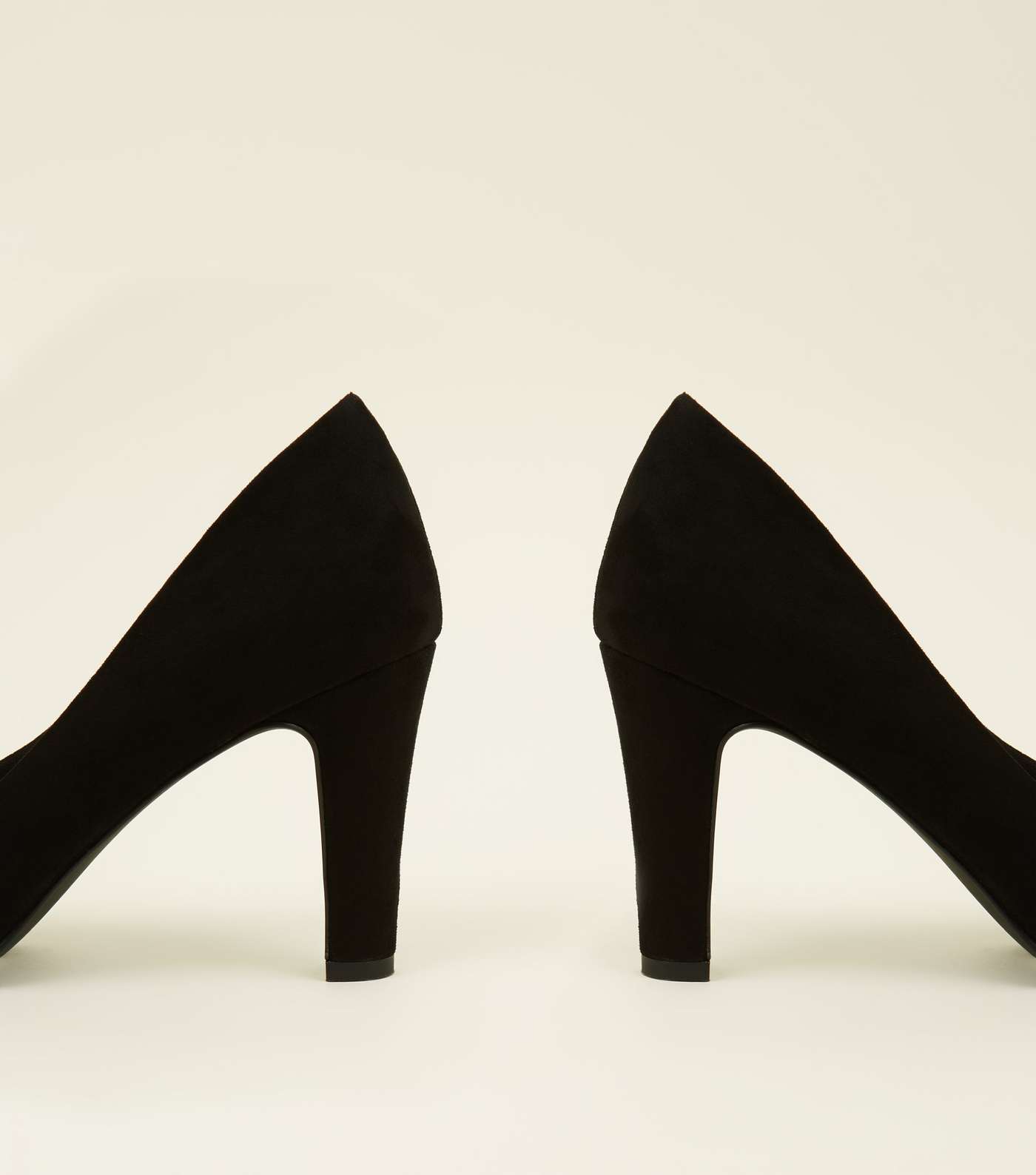 Black Comfort Flex Suedette Court Shoes Image 3