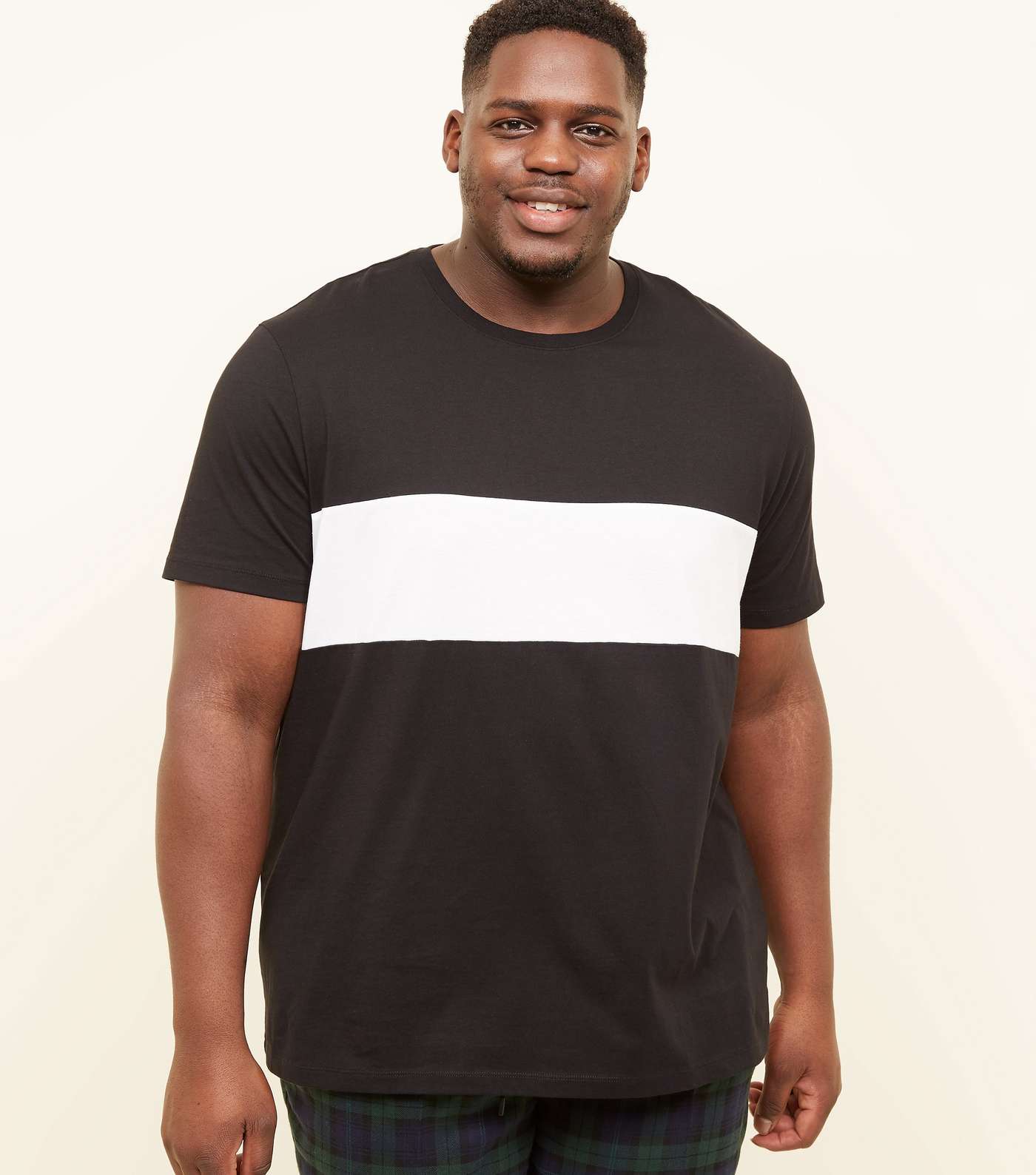 Plus Size Black Colour Block T-Shirt