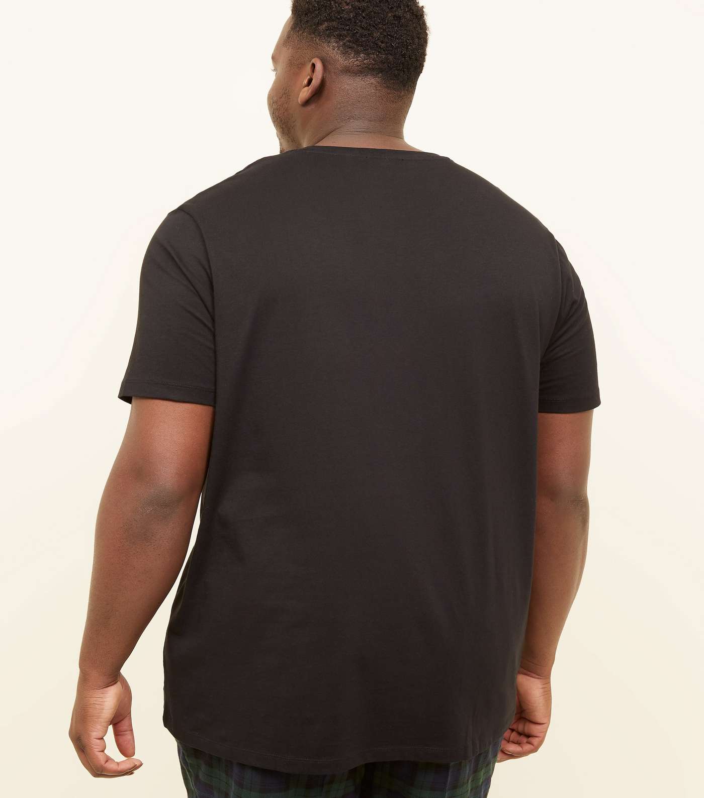 Plus Size Black Colour Block T-Shirt Image 3