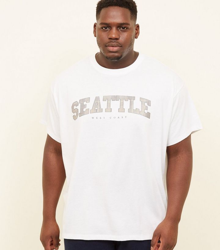 Plus Size White Seattle Logo T Shirt New Look