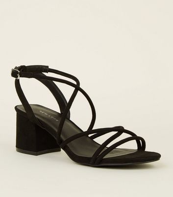 black low heel sandals