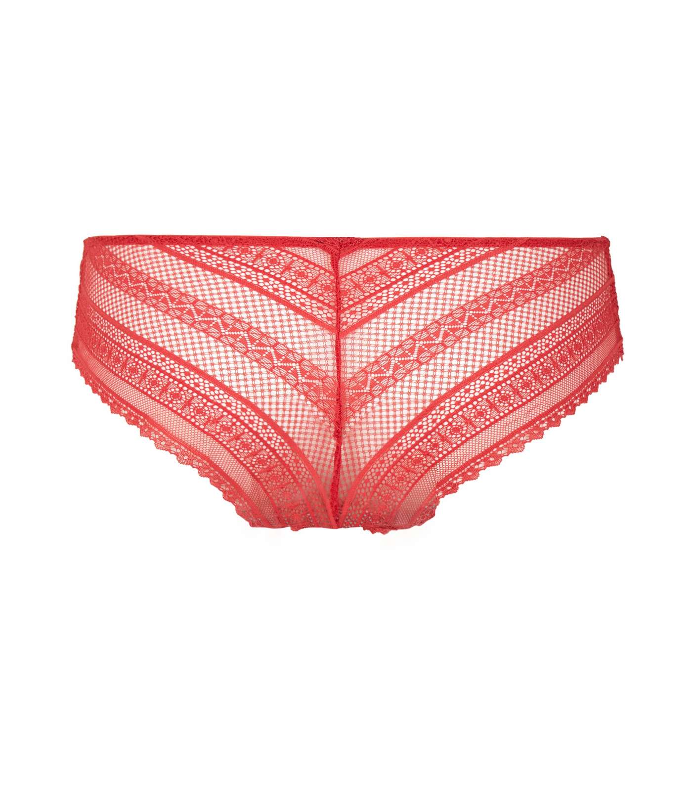 Red Geometric Lace Short Briefs Image 5