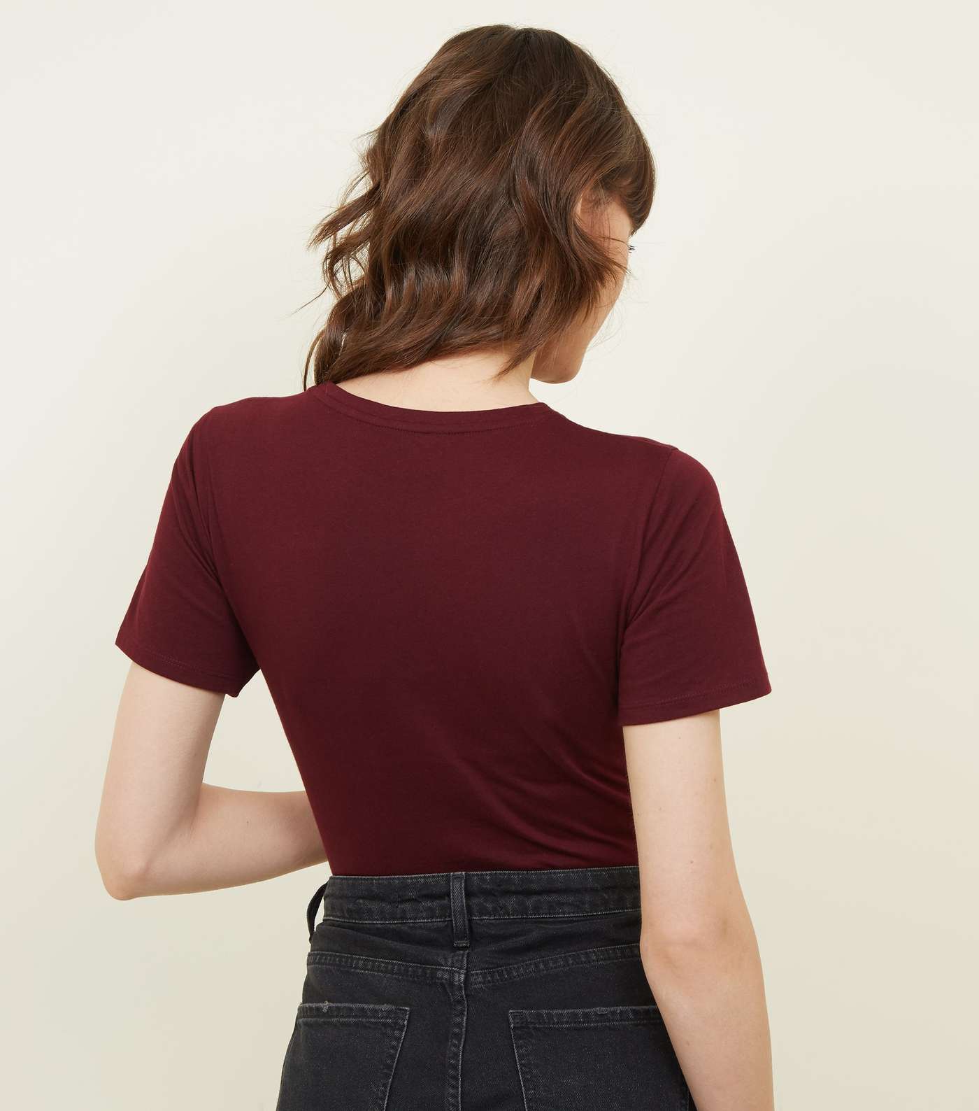 Burgundy Kind To Yourself Embroidered Slogan T-Shirt Image 3