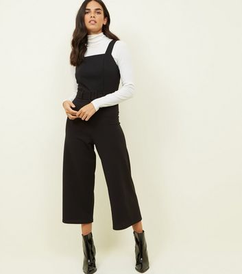 black pinafore jumpsuit