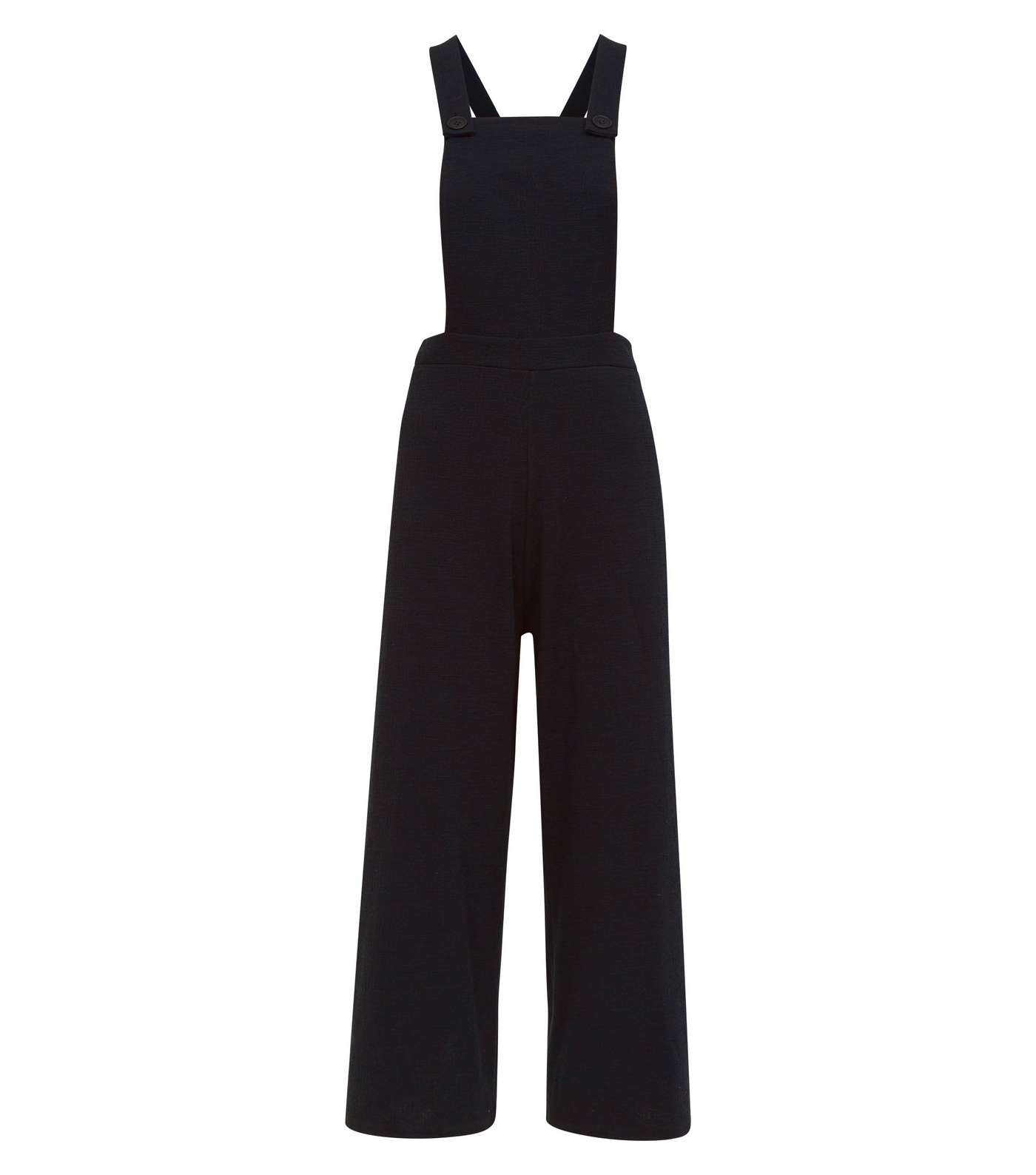 Black Crosshatch Jersey Cropped Dungarees Image 4