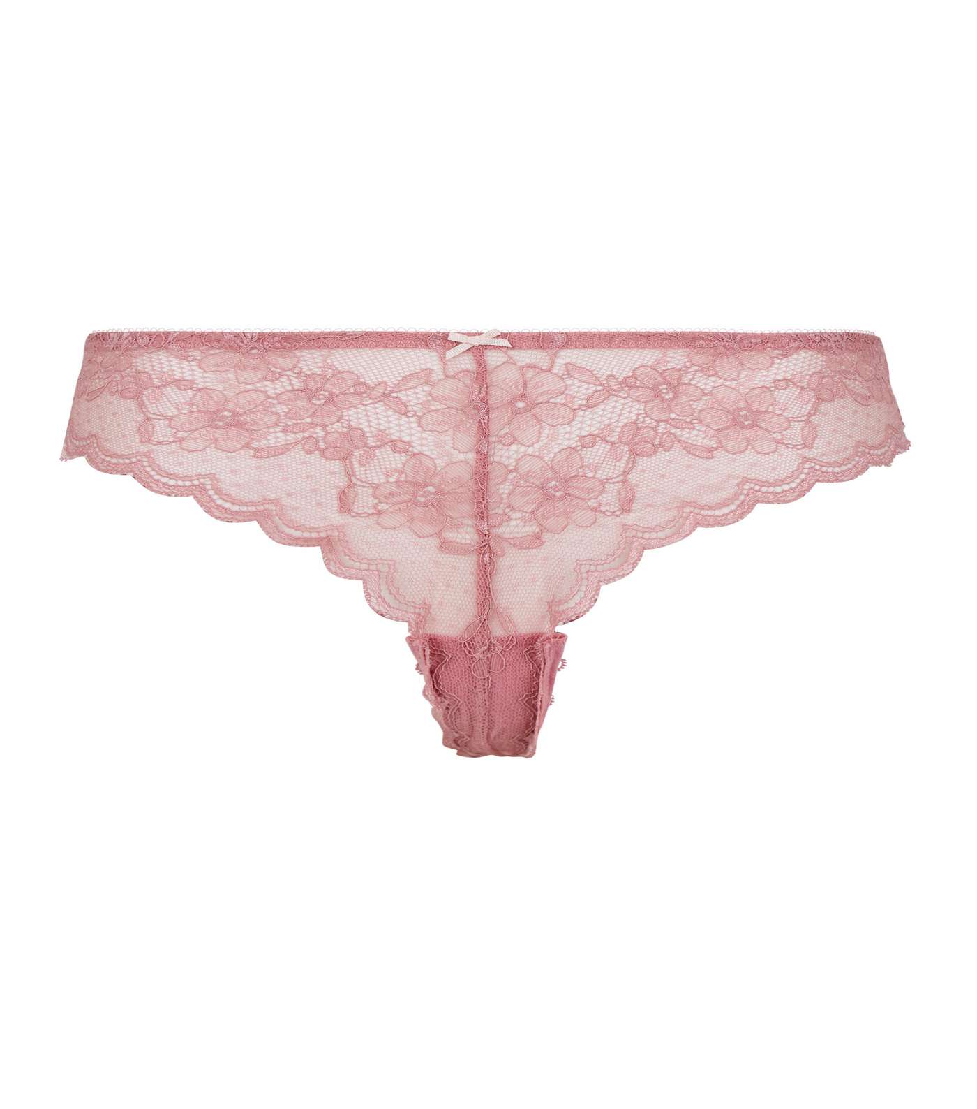 Coral Scallop Trim Lace Thong Image 3