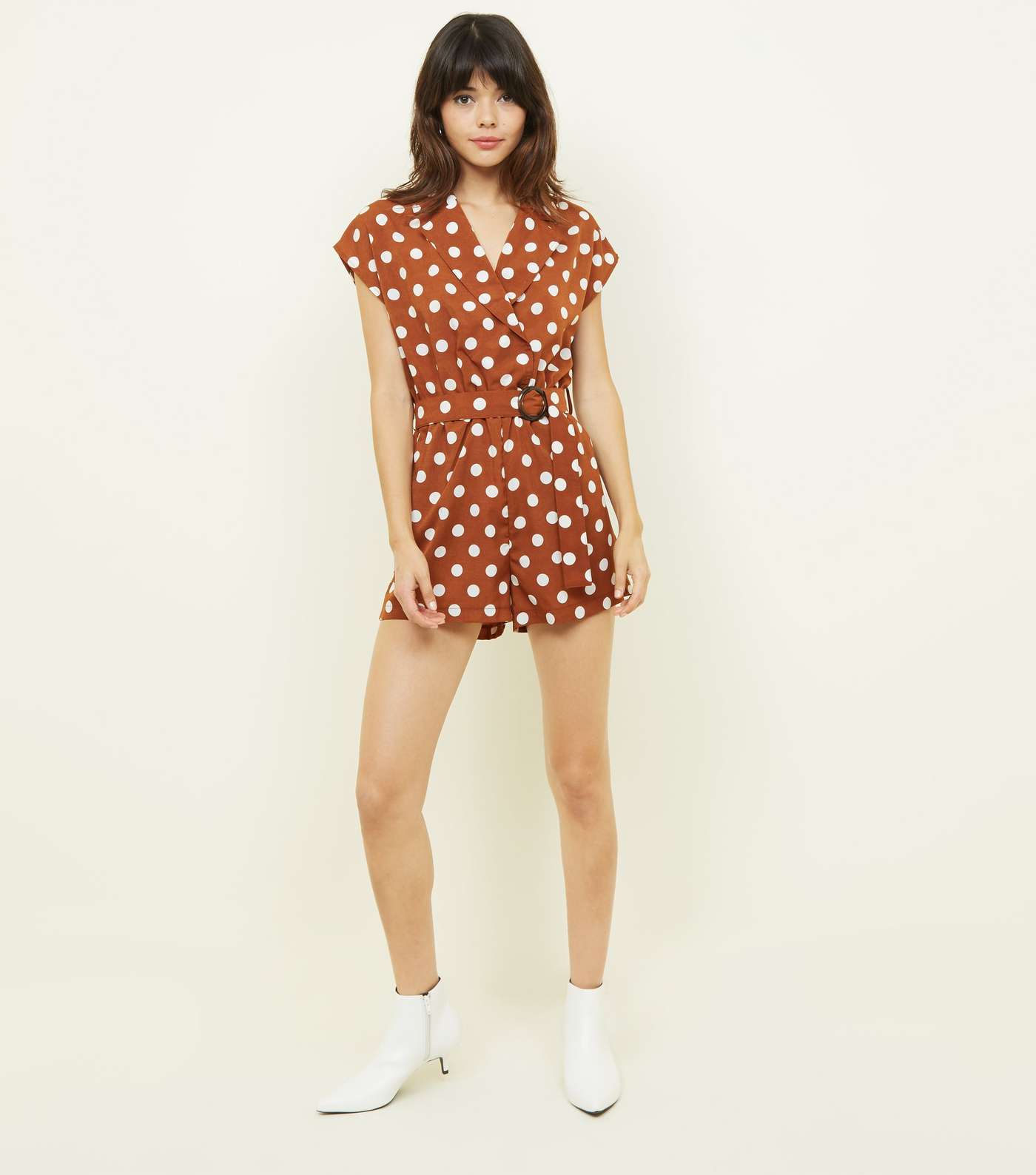 Tokyo Doll Rust Spot Print Belted Playsuit Image 2