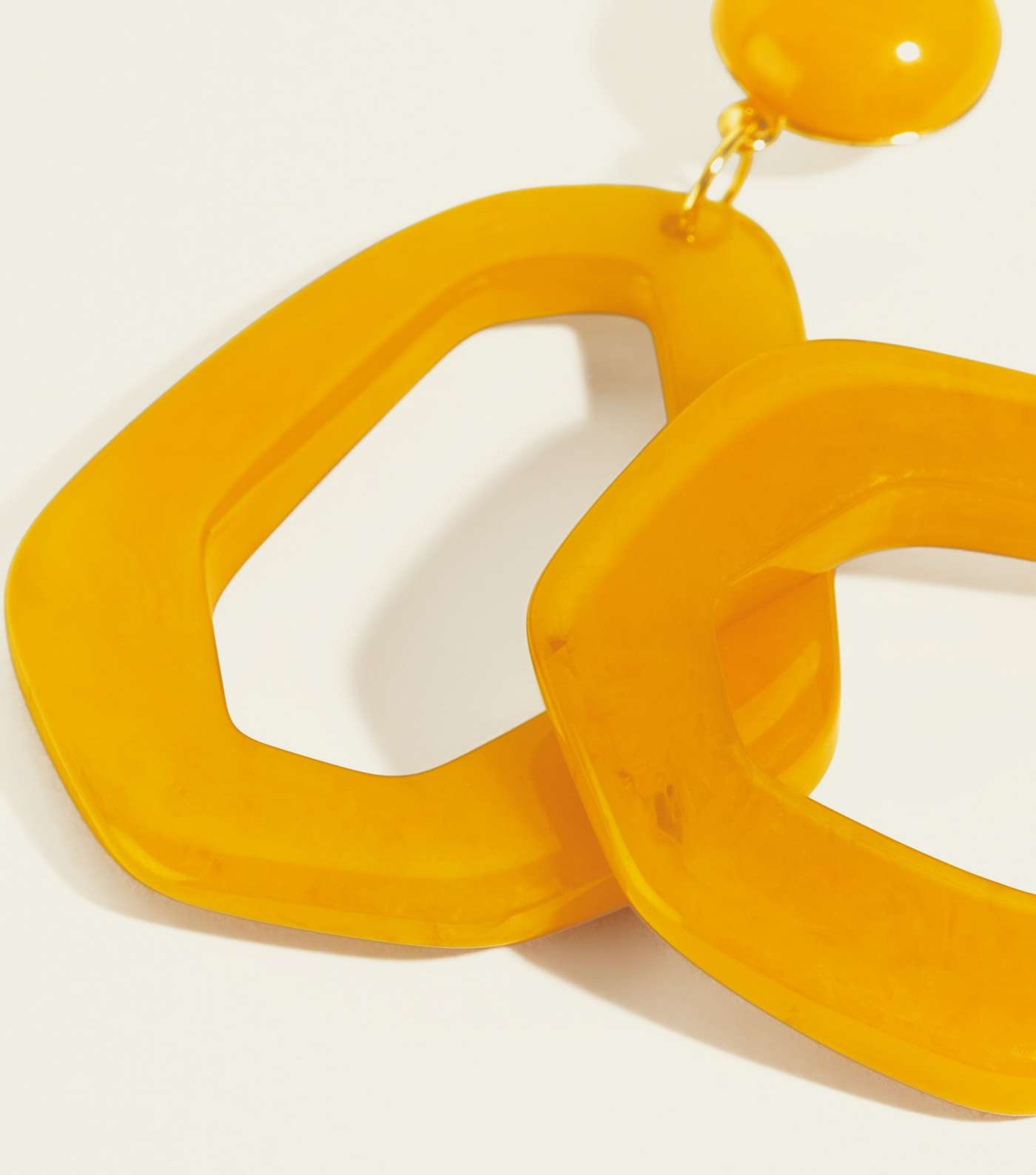 Yellow Irregular Oval Drop Earrings Image 3