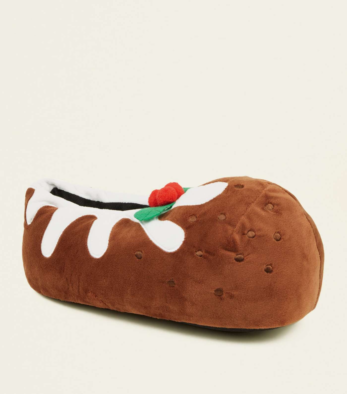 Brown Christmas Pudding Slippers Image 2