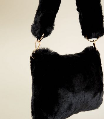 black fur bag