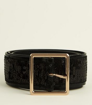 black sequin belt