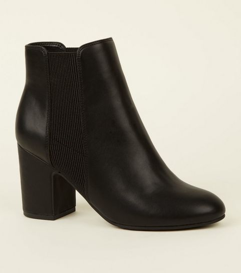 bottes à talons carrés femme | bottes en cuir | new look