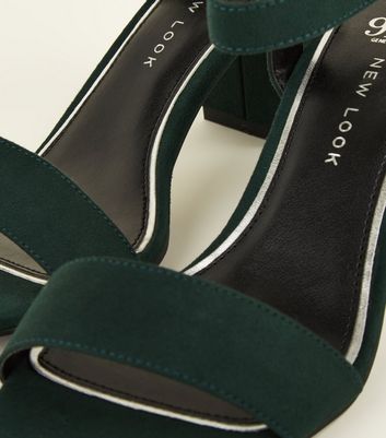 dark green strappy heels