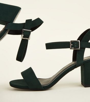 green block heel shoes