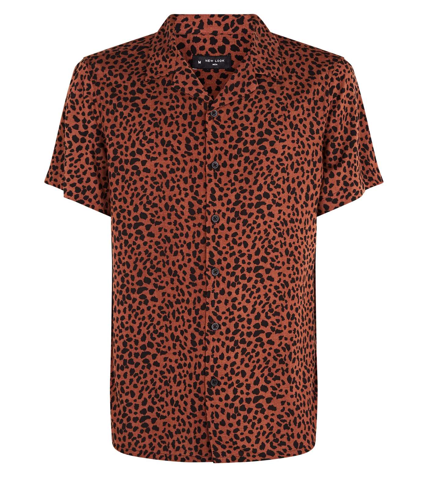 Brown Leopard Print Short Sleeve Shirt Image 4