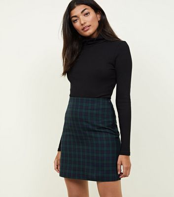 Green Check High Waist Mini Skirt | New Look