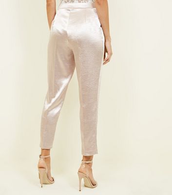 satin tapered trousers