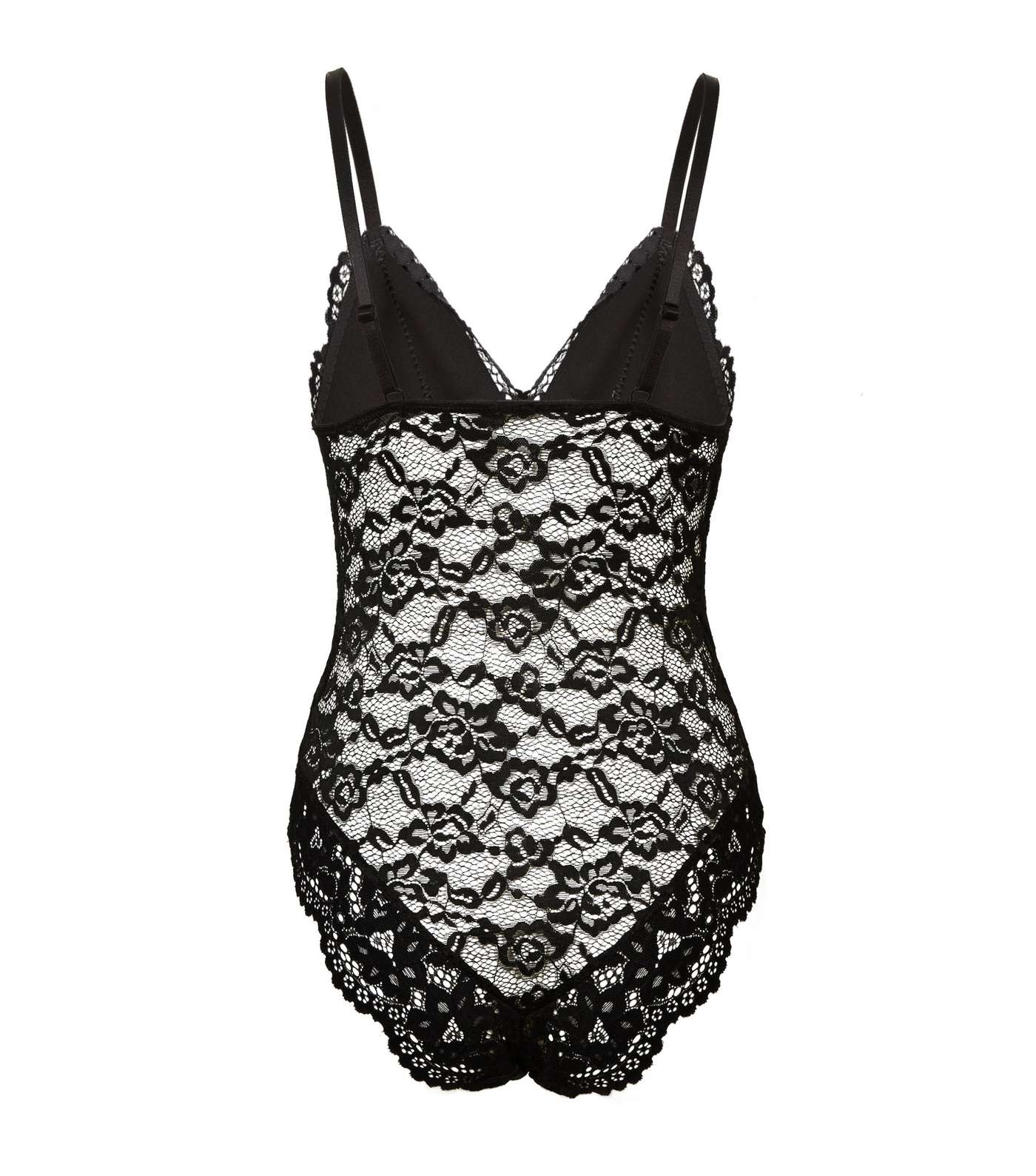 Black Lace Padded Cup Bodysuit Image 4