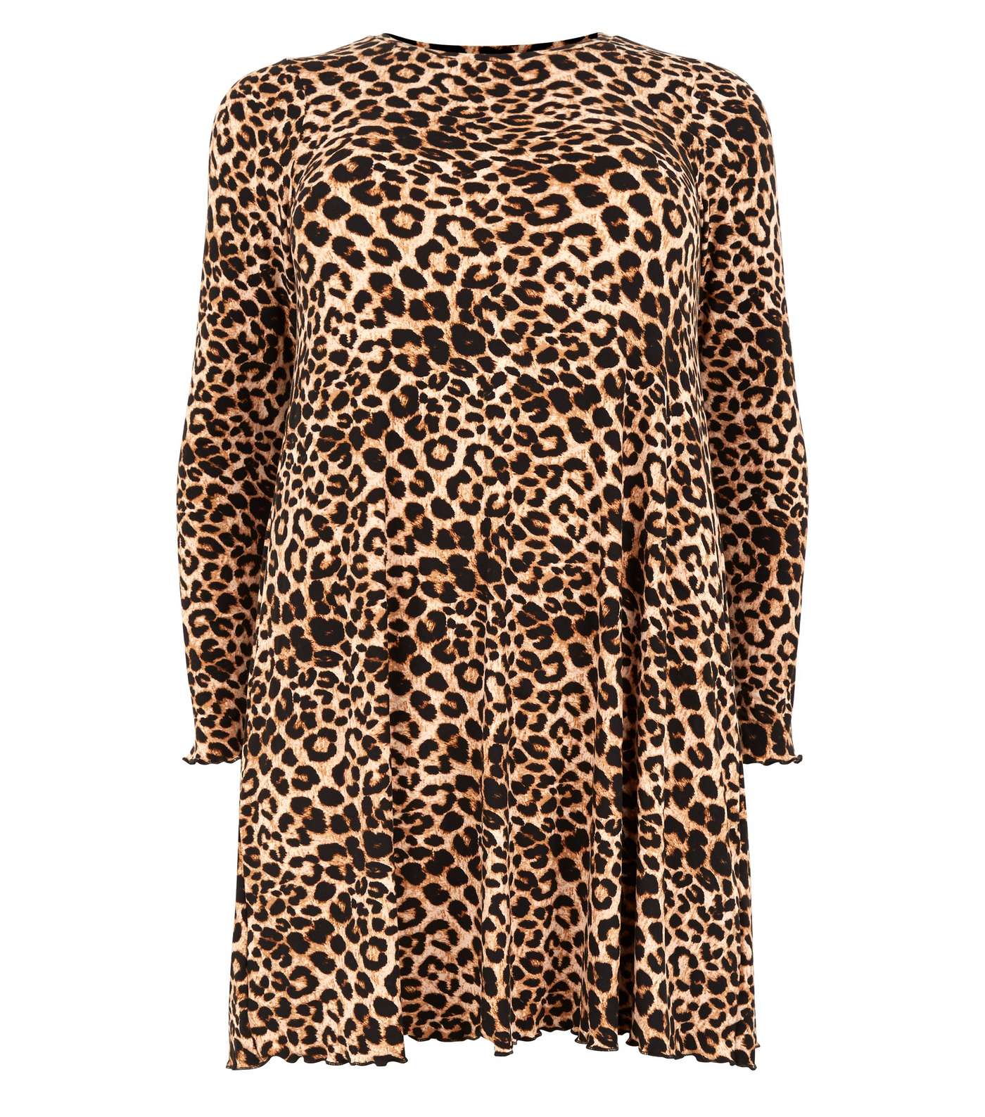 Curves Leopard Print Long Sleeve Dress Image 4