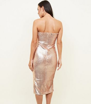 new look rose gold dress