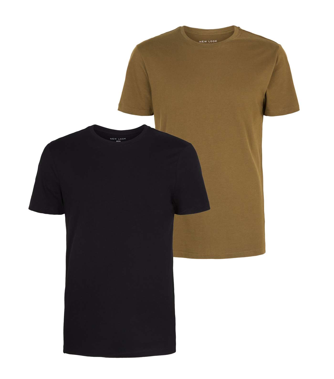 2 Pack Khaki and Black Muscle Fit T-Shirt Image 4