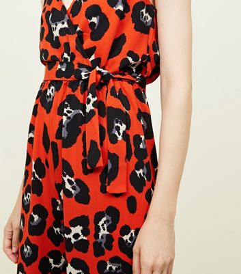 new look red leopard jumpsuit