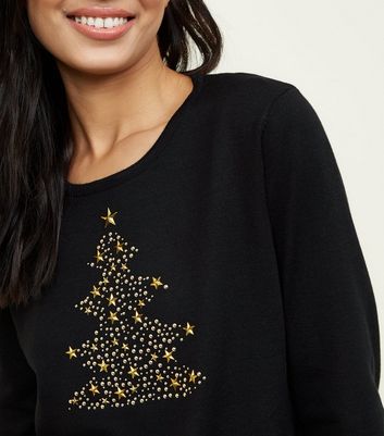 Wallis black sale christmas tree jumper