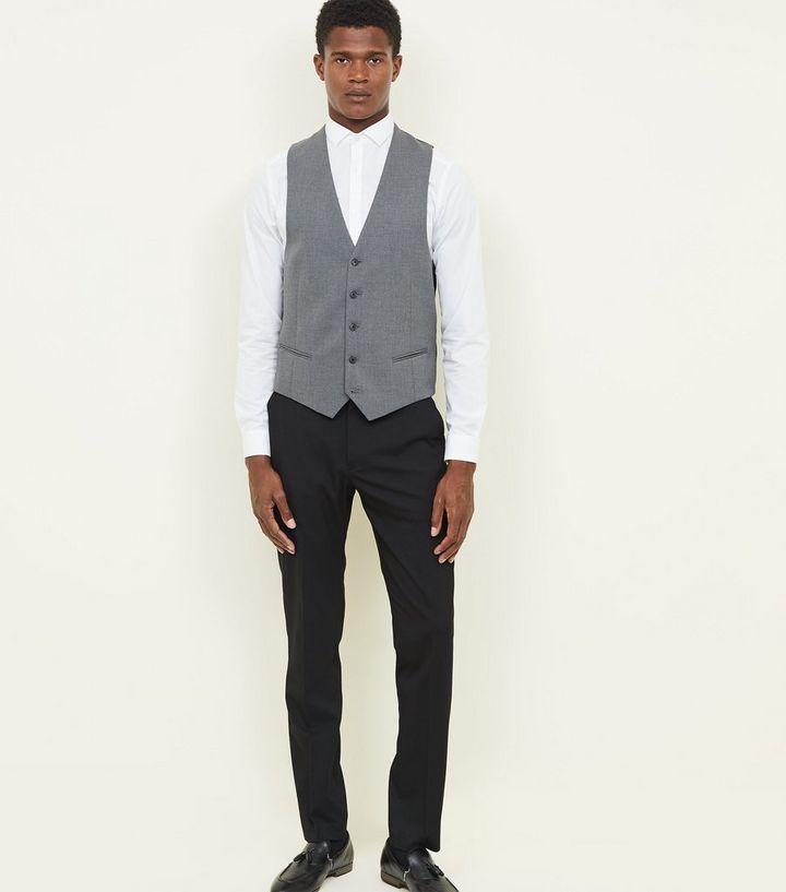 Graue Weste Mit 5 Knopfen New Look