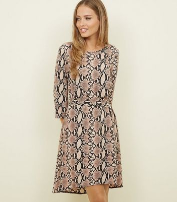 snake print dress new look