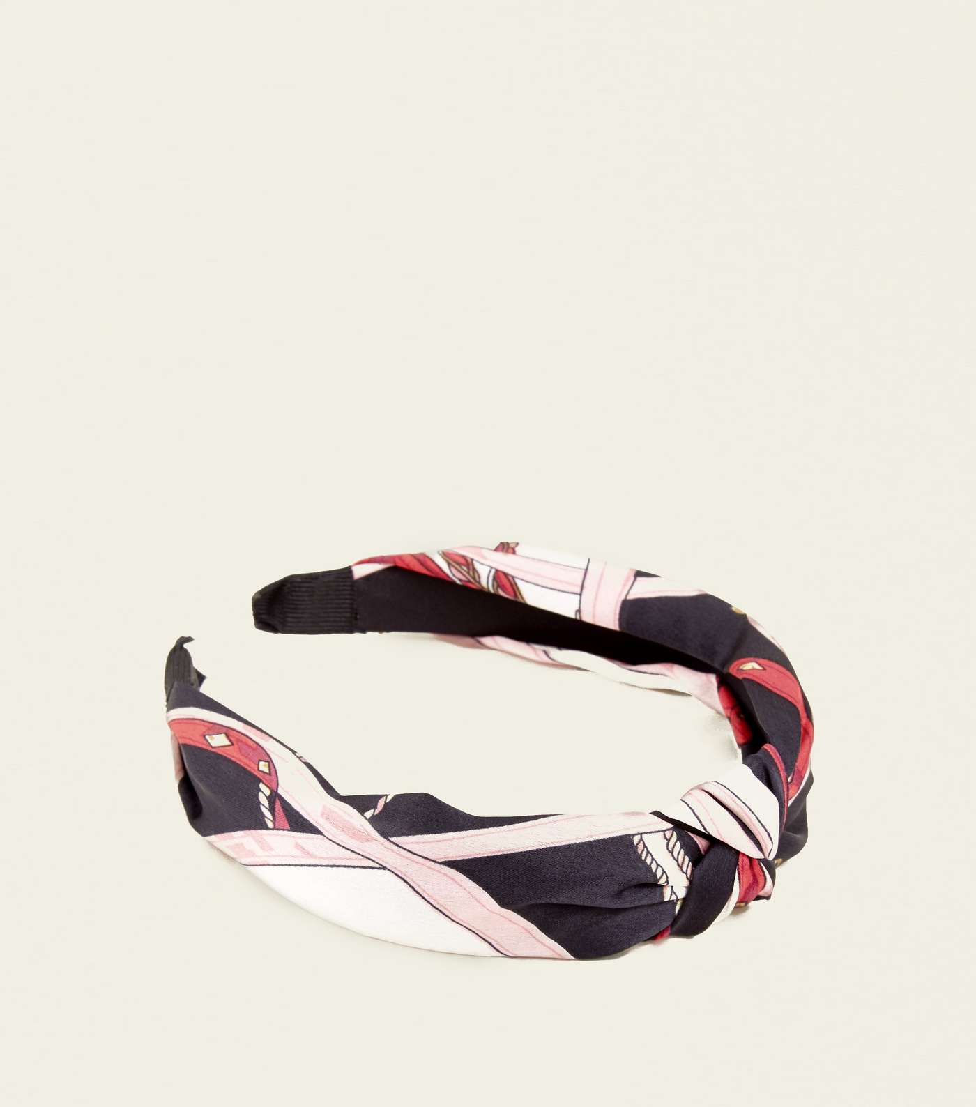 Pink Chain Print Knot Headband