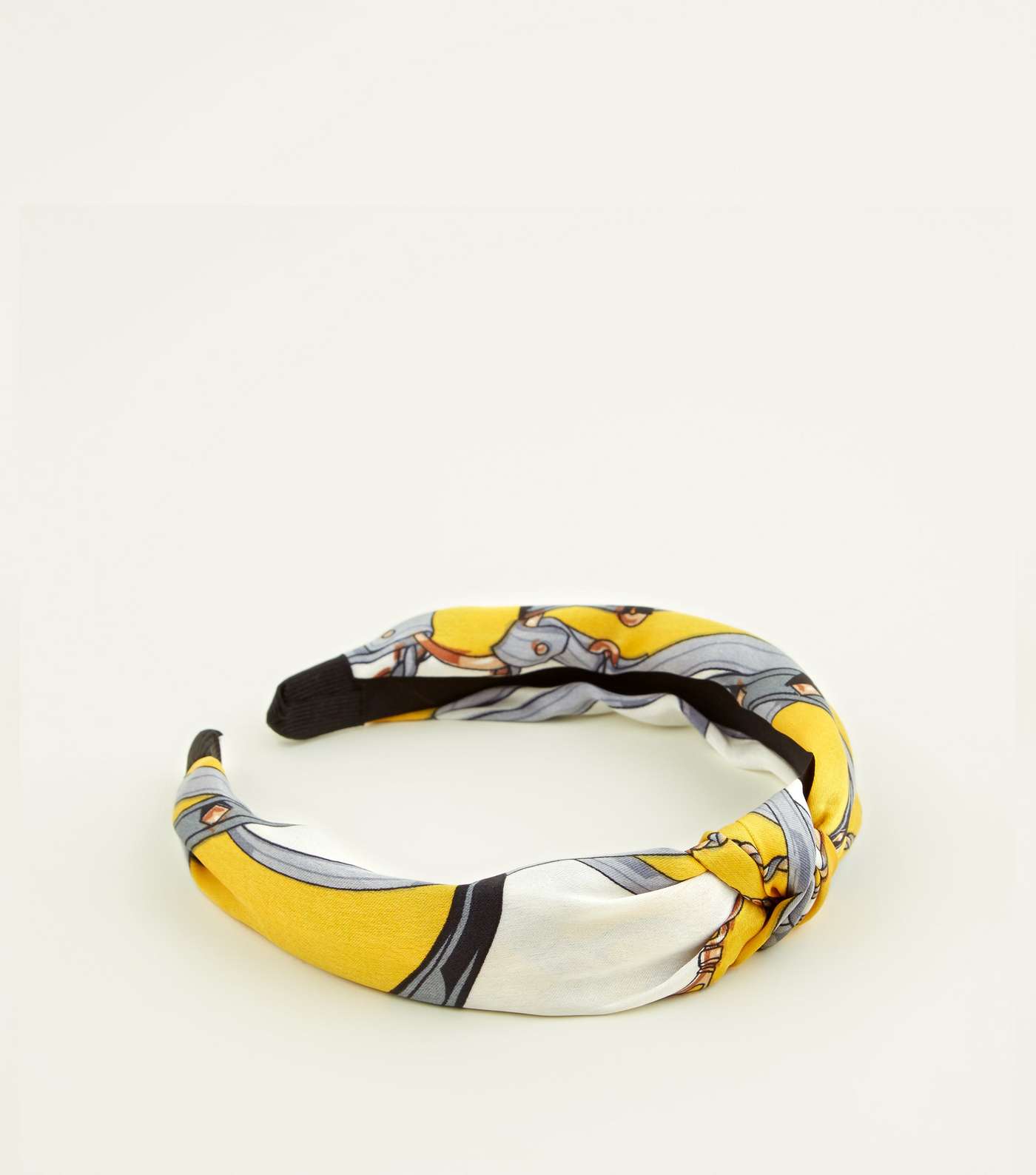 Yellow Chain Print Knot Headband