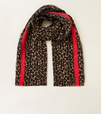 Red best sale leopard scarf