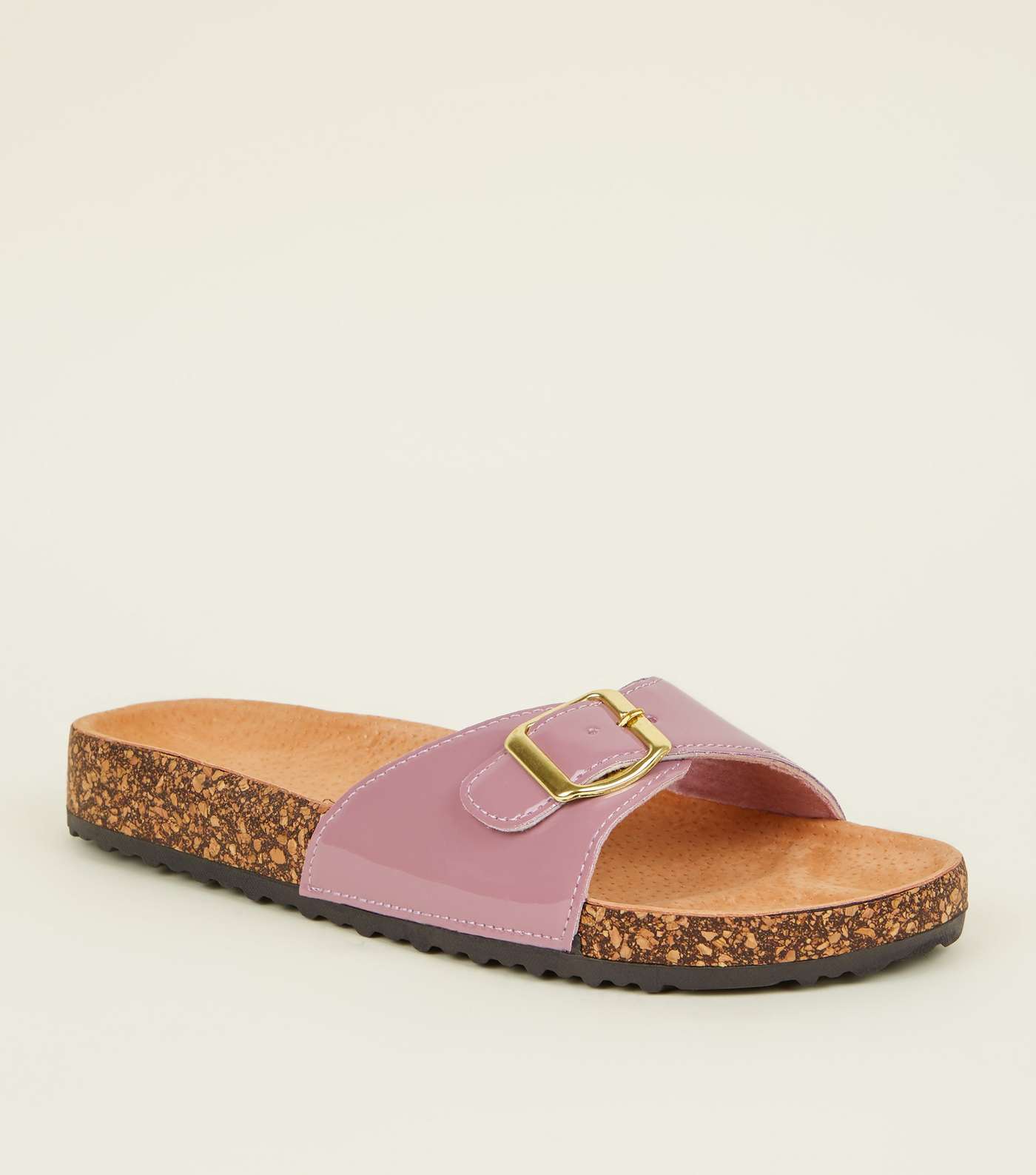 Lilac Leather Lined Footbed Sandals