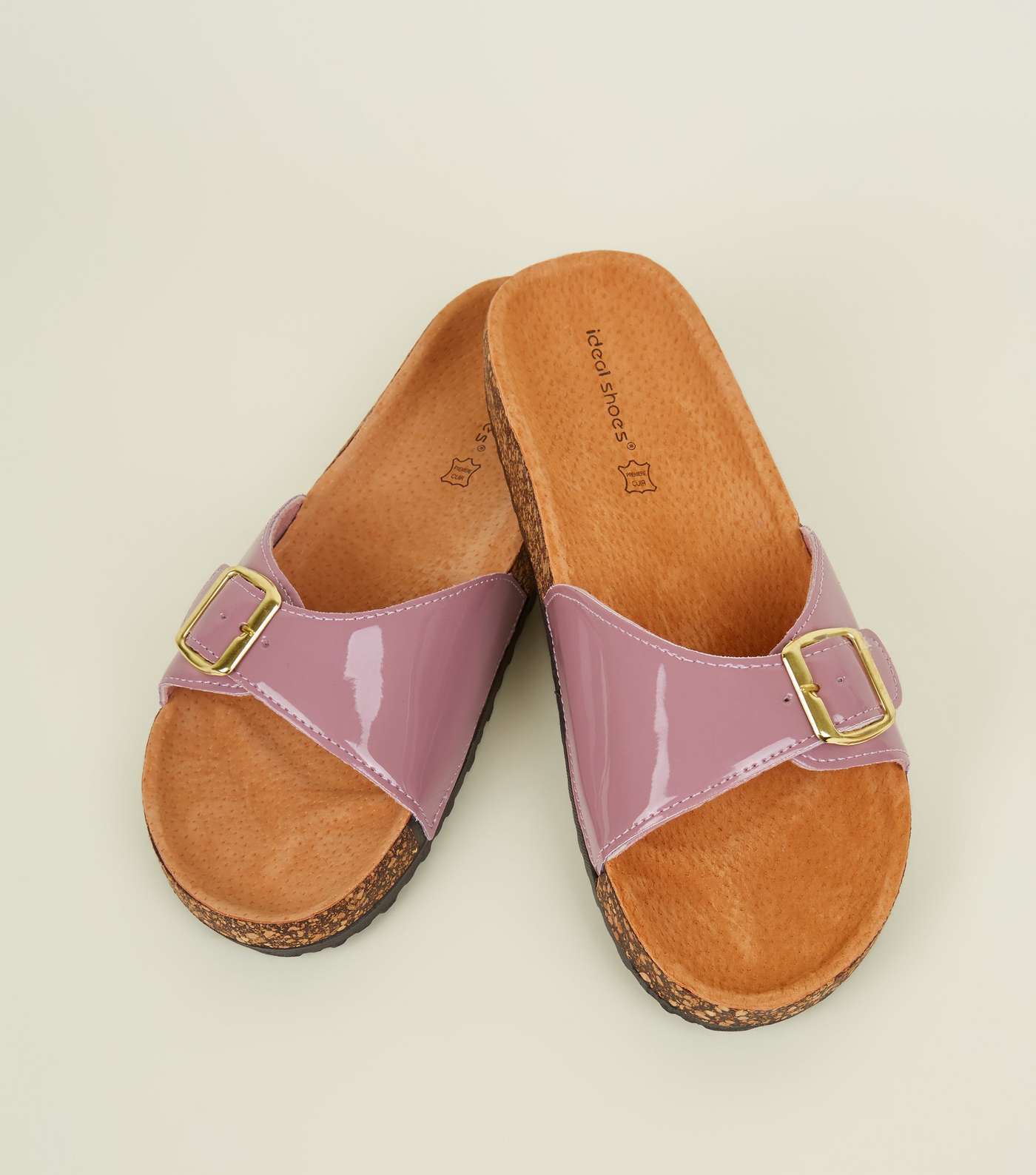Lilac Leather Lined Footbed Sandals Image 3