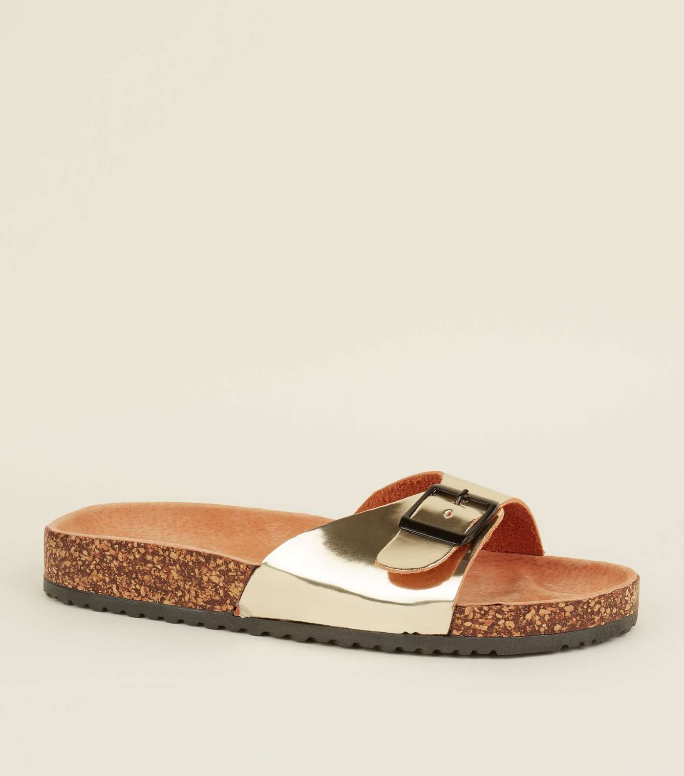 Gold Leather Lined Footbed Sandals