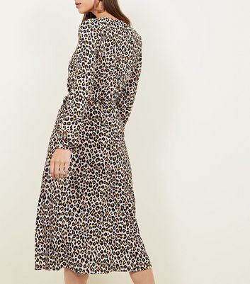 Leopard Print Wrap Dress New Look on ...