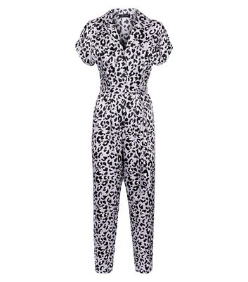black and white leopard print jumpsuit
