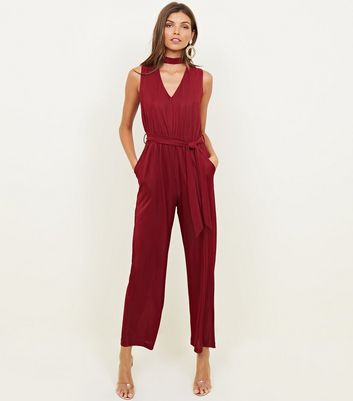 burgundy jumpsuit new look