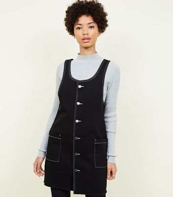 contrast stitch denim dress