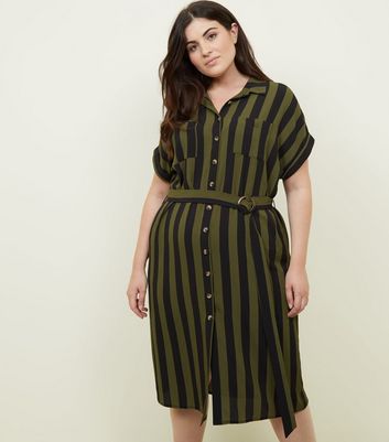 new look green shirt dress