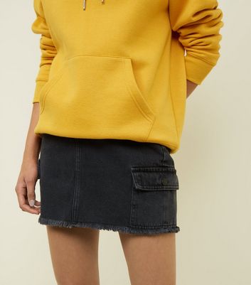 hoodie and denim skirt