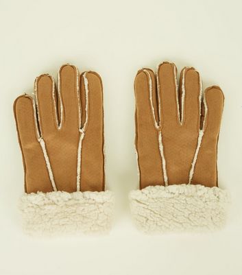 new look sheepskin gloves