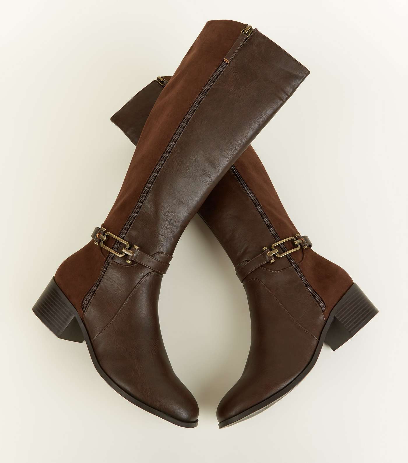 Brown Comfort Ankle Strap Knee High Boots Image 4